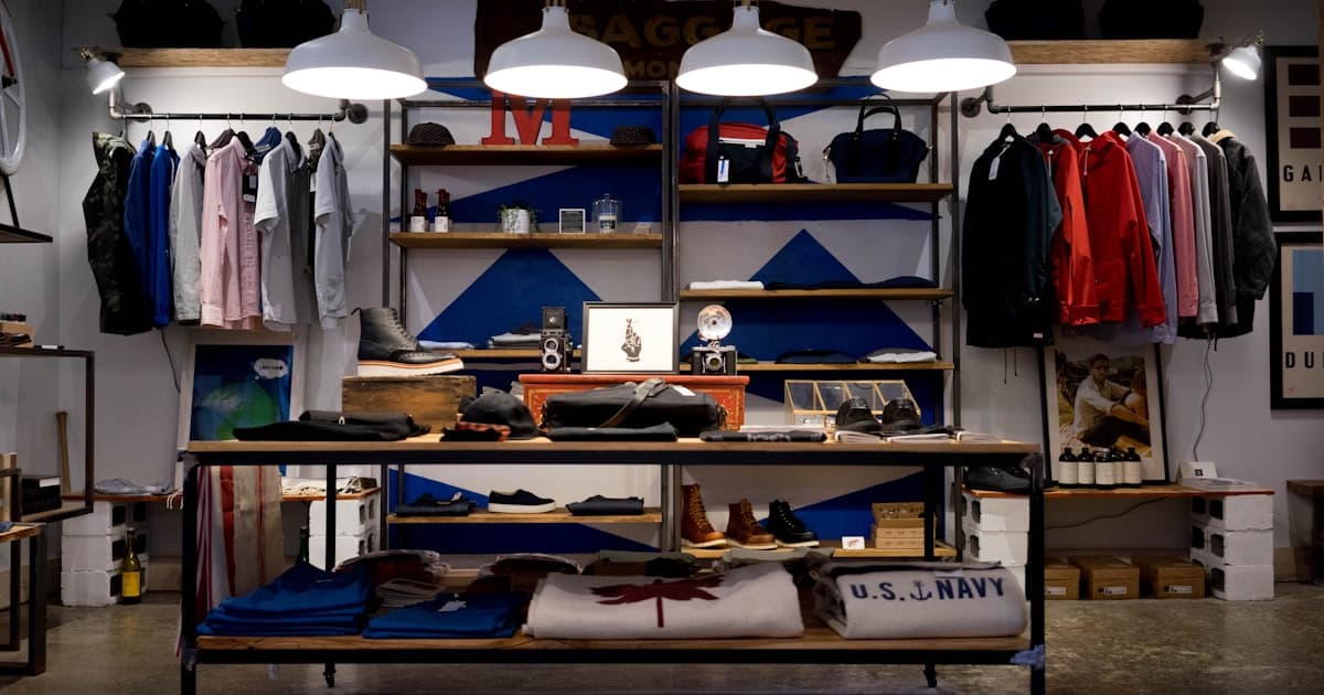 Retail shelves with everyday household products