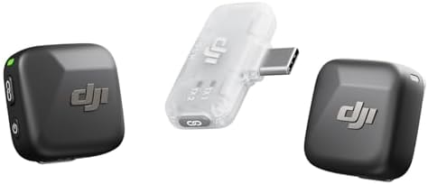 DJI Mic Mini (2 TX + 1 Mobile RX), Wireless Lavalier Microphone for iPhone 17/16/15 & Android/PC/Tablet, Plug-and-Play, 300m Transmission, Ultralight, Active Noise Cancelling, YouTube, Vlog, Streaming