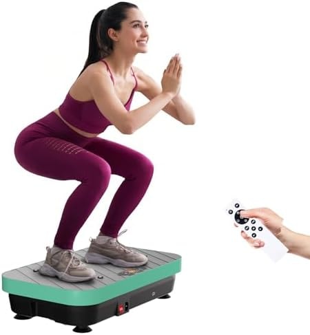 Vibration Plate Exercise Machine: TISSCARE Vibrating Plates for Weight Loss and Lymphatic Drainage, 400lbs Shake Plate Full Body Workout Platform for Home Fitness Fat Burner Gifts（Green）