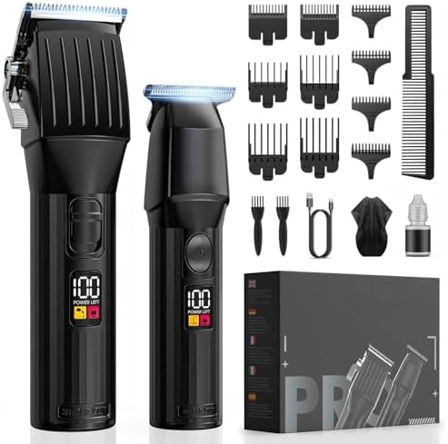 Professional Hair Clippers for Men Beard Trimmers Kit Zero Gapped Haircut Grooming Shaver Gift for Men Women Barber Kids (Black)
