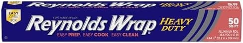 Reynolds Wrap Heavy Duty Aluminum Foil Roll, Thick Heavy Duty Foil for Added Strength and Durability, Secure Easy Open and Close Tab, 12 Inches Wide, 50 Sq. Ft.