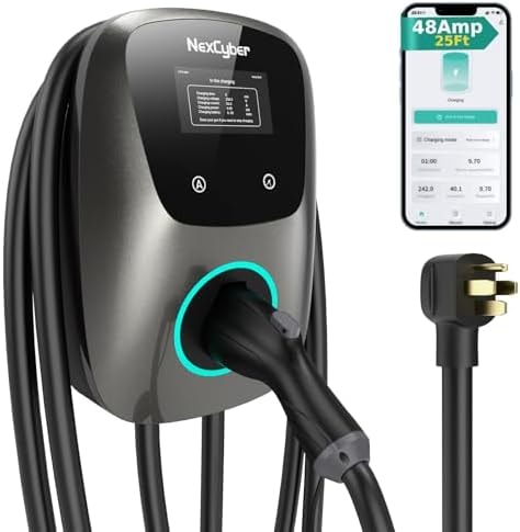 NexCyber Level 2 EV Charger(WiFi APP/Plug-Play), 48A Nema 14-50p, 25ft Cable ETL Certified, Home Level 2 EVSE Car Charger w/ J1772 Connector, Electric Vehicle Charging Stations (46)