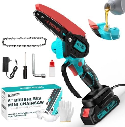 Brushless Mini Chainsaw Cordless 6 Inch, Small Handheld Electric Chain Saw