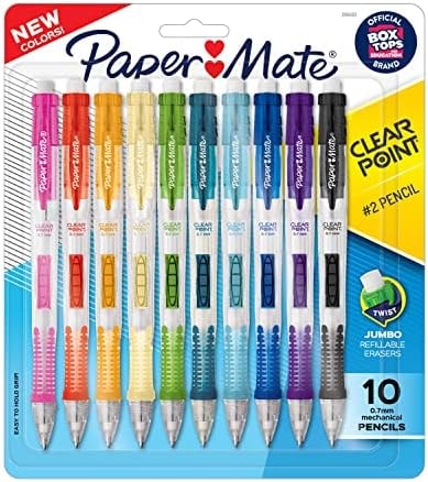 Paper Mate Clearpoint Mechanical Pencils, 0.7mm HB #2 Pencil Lead, 2 Pencils, Assorted Fashion Barrel Colors, 10 Count - Back to School Essentials, Note-Taking, Teacher Supplies