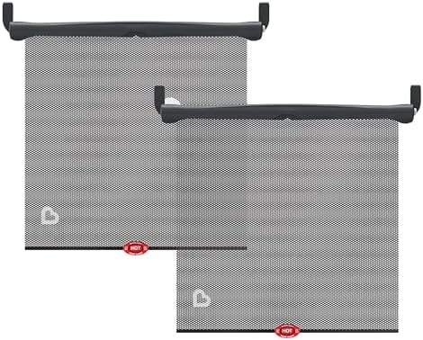 Munchkin Brica Sun Safety Car Window Shade with Heat Alert, Helps Block UVA/UVB Rays, 2 Pack, Black