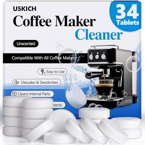 USKICH 34 Pack Coffee Machine Cleaner Tablets,Coffee Maker Cleaner Tablets
