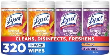 Lysol Disinfecting Wipes, Multi-Surface, Lavender + Mango, 80 ct. (4 Pack)
