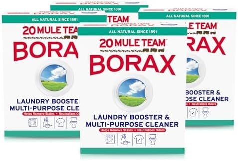 20 MULE TEAM Borax Powder, 65 Ounce, 4 Count, All Natural Laundry Booster & Multi-Purpose Household Cleaner for Kitchen and Bathroom, Stain & Odor Fighter, Helps Deodorize & Freshen