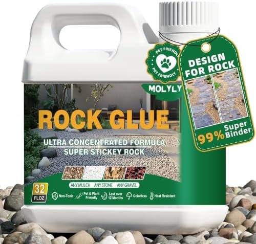 MOLYLY Rock Glue for Landscaping - 32OZ Mulch Glue and Gravel Binder