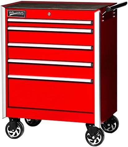 Williams 50902 5 Drawer Commercial Rollcab Cabinet, Red