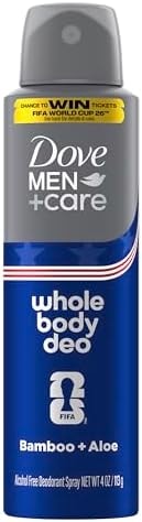 Dove Men Whole Body Deo Aluminum-Free Deodorant Spray, Bamboo + Aloe, 4 oz