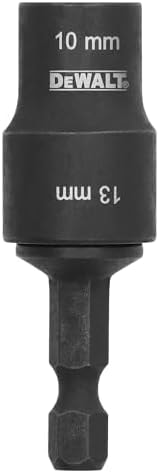 DEWALT FLEXTORQ Socket and Short Extension, 2 in 1, 10mm & 13mm, Double-Ended Nut Driver (DWADEND1013MM)