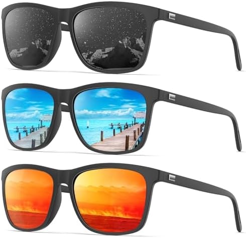 KALIYADI Mens-Sunglasses Polarized Sunglasses-Men Women: Classic Sun glasses with UV400 Protection for Driving Golf Fishing
