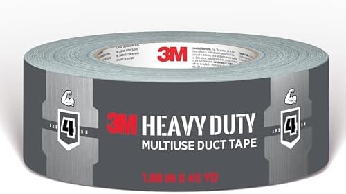 3M Heavy Duty Duct Tape, 1.88in x 45yd, 1 Roll, Multi-Surface, Temporary Solutions for Sealing, Holding, and Reinforcing, Tear by Hand Vertically and Horizontally, Staple for Every Toolbox (2145)