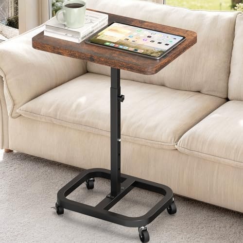Adjustable Height Mobile TV Tray Table,Portable Laptop Desk for Eating
